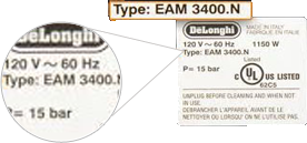 Número de tipo Lavadora